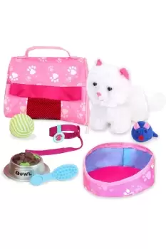 Image of Sophia's - Plush Cat with Carrier & 8 Accessories