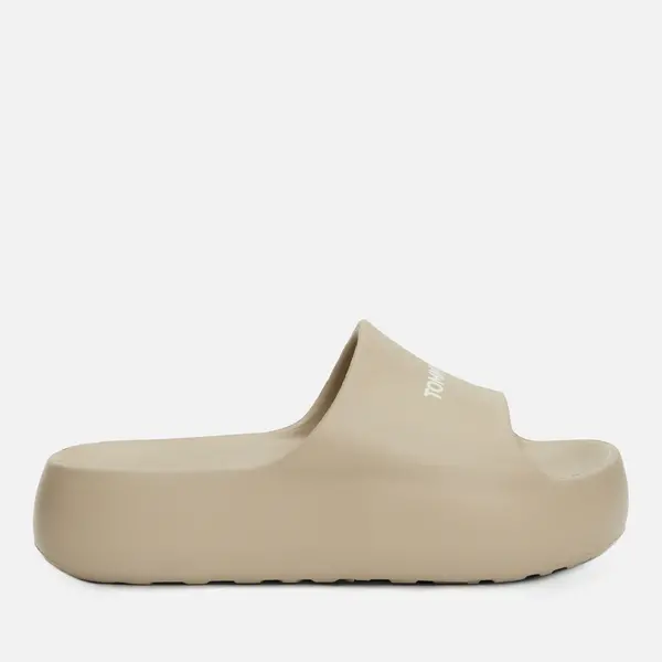 Image of Tommy Jeans Womens Chunky Slide Sandals - Pleasant Clay - UK 6/6.5 Grey Sandals female EN0EN02454 6/6.5