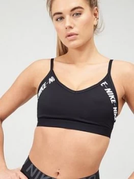 Image of Nike Light Support Indy Logo Sports Bra - Black