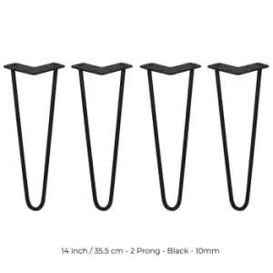 Image of SkiSki 4 X Hairpin Leg - 14 - Black - 2 Prong - 10M
