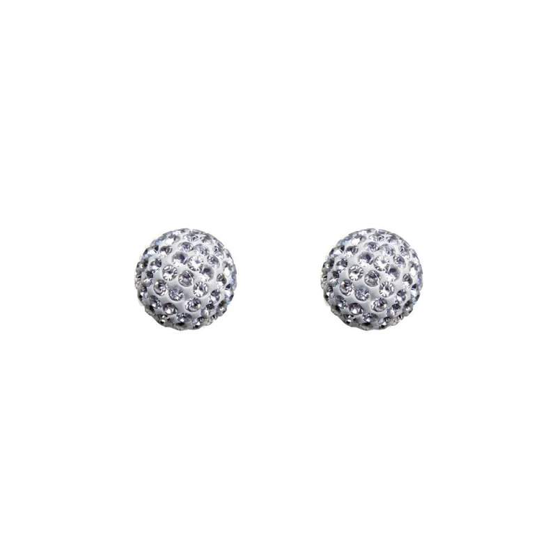 Image of Jewelco London 9ct Gold Crystal Disco Ball Stud Earrings, 6mm - JES214 Gold female