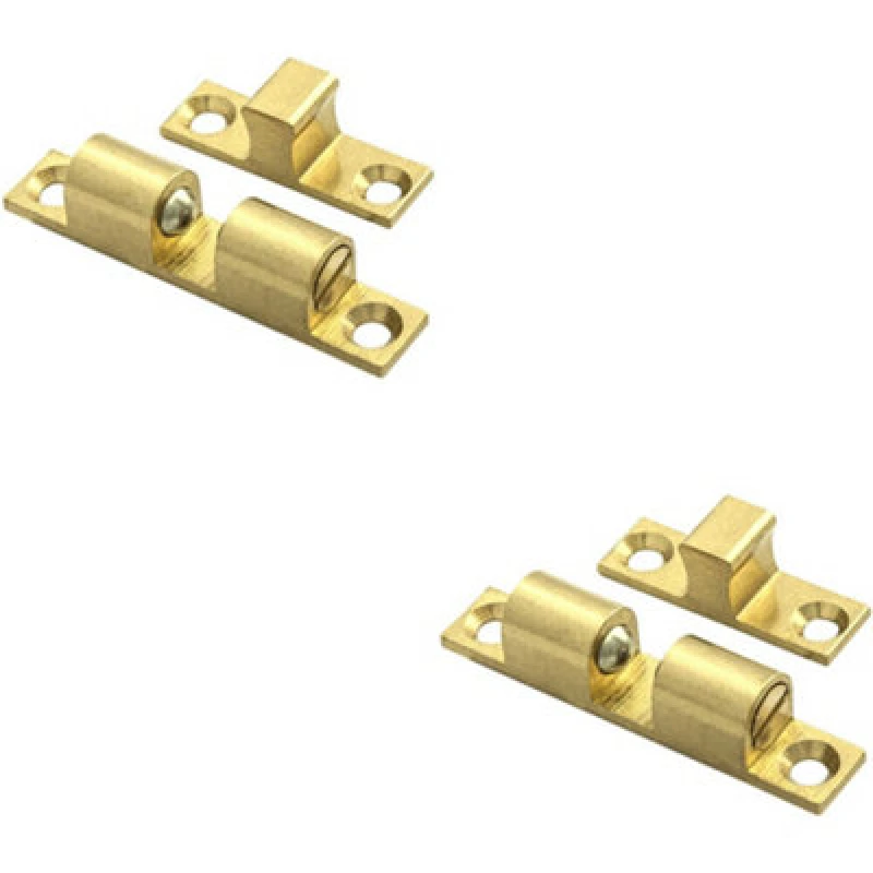 Image of Loops 2x Double Ball Roller Cupboard Catch 43 x 8mm 34.5mm Fixing Centres Self Colour Multi unisex