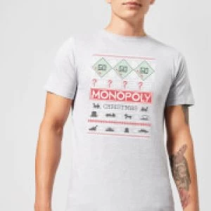 Image of Monopoly Mens Christmas T-Shirt - Grey - M