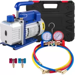 Image of VEVOR 4CFM 1/4hp Air Vacuum Pump HVAC Refrigeration AC Manifold Gauge Set R134a Kit