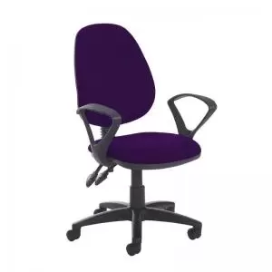 Image of Jota high back PCB operator chair with fixed arms - Tarot Purple