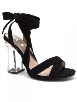 Image of Qupid Kloude perspect heel tie sanda Black