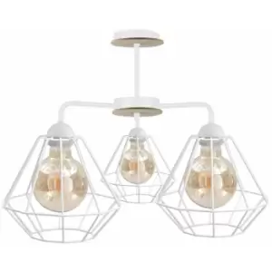 Image of Keter Foskal Semi Flush Light White, Wood, 44cm, 3x E27