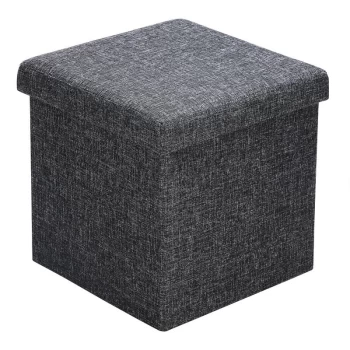 Image of Folding Storage Ottoman Footstool Bench Pouffe Toy Box Living Room Bedroom M - dunkelgrau (de)