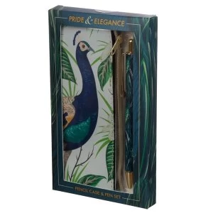 Image of Peacock Pencil Case & Pen Set