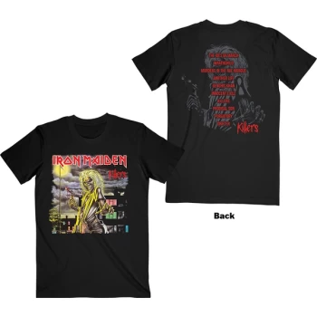 Image of Iron Maiden - Killers V.2. Album Track list Unisex Medium T-Shirt - Black