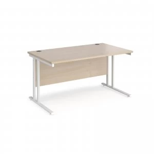 Image of Maestro 25 WL Straight Desk 1400mm x 800mm - White Cantilever Frame m