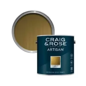 Image of Craig & Rose Artisan Antique Gold Effect Mid Sheen Topcoat Special Effect Paint, 2.5L