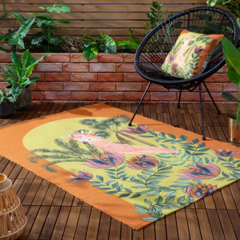 Image of Cockatoo Outdoor Washable Rug Orange