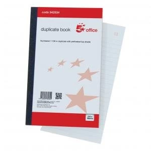 Image of Office Duplicate Book 100 Sets Ruled Indexed Perforated 210 x 130 mm