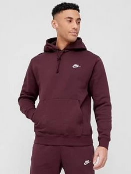 Image of Nike Club Overhead Hoody - Burgundy