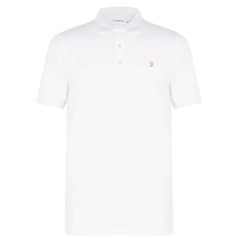 Image of Farah Short Sleeve Polo Shirt - White White XS