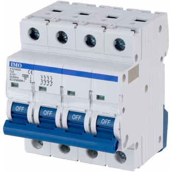 Image of B10C4032A 32A 4Pole MCB C Curve 4 Module - IMO