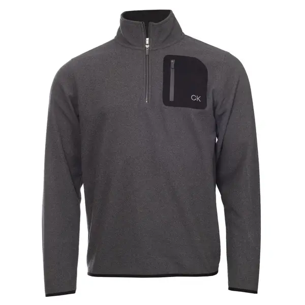Image of Calvin Klein PLANET FLEECE HALF ZIP Charcoal Marl - S