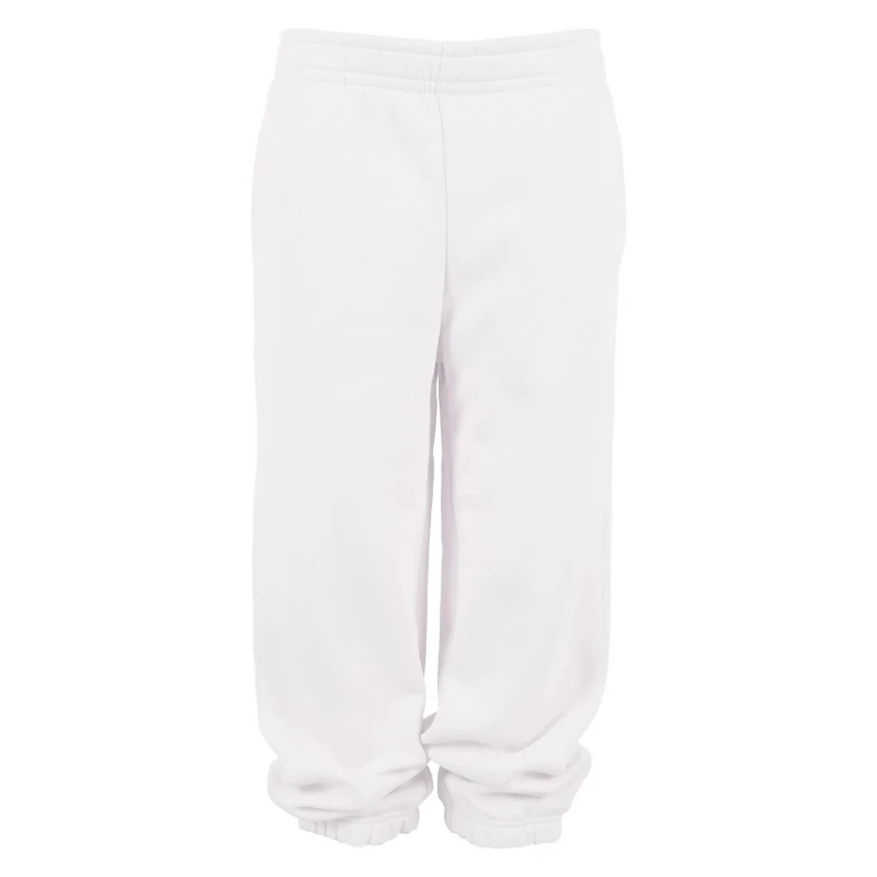 Image of Build Your Brand Basic Plain Jogging Bottoms in White Size: 4-6 Years White Unisex 4-6 Years