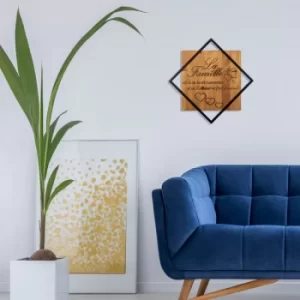 Image of La Famille Walnut Black Decorative Wooden Wall Accessory