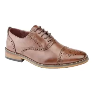 Image of Goor Childrens Boys Capped Lace Oxford Brogue Shoes (3 UK) (Mid Brown)