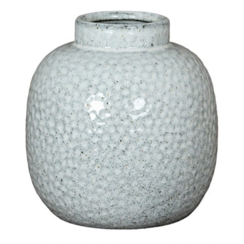 Image of Hill Interiors Cairn Dimple Small Vase - Ceramic - L18 X W18 X H20 Cm - White