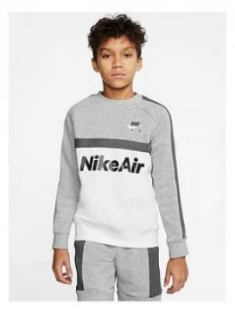 Image of Nike Sportswear Air Older Boys Crew Neck Sweat - Grey/White