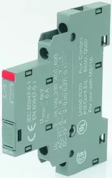 Image of ABB Auxiliary Contact - 2NO, 2 Contact, Side Mount, 2 A dc, 6 A ac