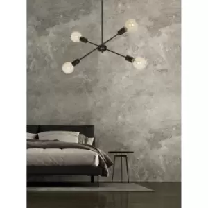 Image of Emibig Proton Black Multi Arm Pendant Ceiling Light 4x E27