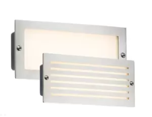 Image of KnightsBridge 230V IP54 5W White LED Recessed Brick Light - Brushed Steel Fascia