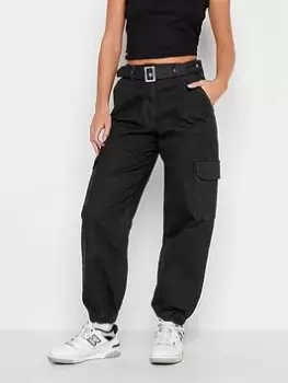 Image of PixieGirl Petite Belted Cuff Jogger - Black, Size 6, Women