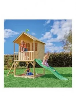 Image of Tp Hill Top Wooden Tower Playhouse With Slide