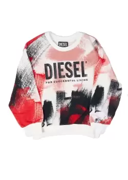 Image of Diesel Kids Screwrush Over Sweatshirt In Dirty White