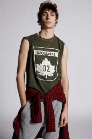 Image of DSQUARED2 Men Short sleeve t-shirt Green Size L 88% Cotton 12% Viscose