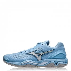 Image of Mizuno Wave Stealth V Ladies Netball Trainers - COOL Blue