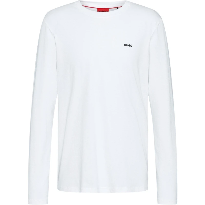 Image of Hugo Derol Long Sleeve T Shirt White male XS