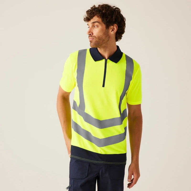 Image of Regatta Hi Vis Pro Workwear Polo Shirt - Yellow Yellow 3XL