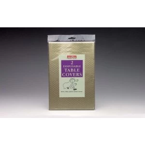 Image of Caroline Square Paper Table Covers 90cm Gold, 2 Pack
