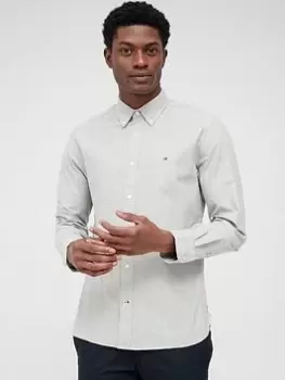 Image of Tommy Hilfiger 1985 Flex Oxford Regular Fit Shirt - White , Green Size M Men