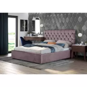 Image of Rosiana Bed Small Double Plush Velvet Pink