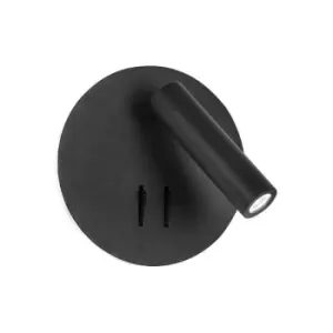 Image of Netlighting Merano Burlington Reading Light Sandy Black Steel, Aluminium Acrylic