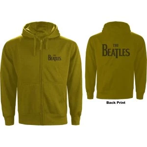 Image of The Beatles - Drop T Logo Unisex Medium Zipped Hoodie - Green