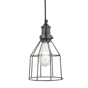 Image of Industville Brooklyn Wire Cage Pendant - 6" - Pewter - Cone / Pewter