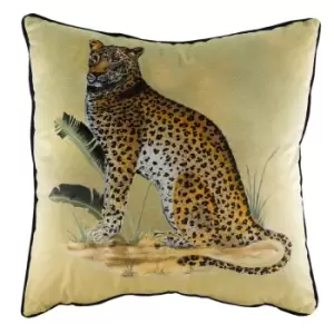 Image of Kibale Jungle Leopard Cushion Multicolour, Multicolour / 50 x 50cm / Polyester Filled