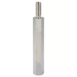 Image of R-TECH 524415 Hex Threaded M-F Spacer Brass 5mm A/F M3 30mm - Pack...