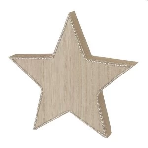 Image of Wooden Star With Glitter Edging