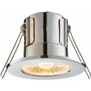 Image of Tool-less Recessed Bathroom IP65 Downlight - 8.5W Warm White LED - Chrome Plate