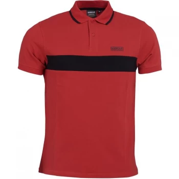 Image of Barbour International Box Stripe Polo - Root Red RE67