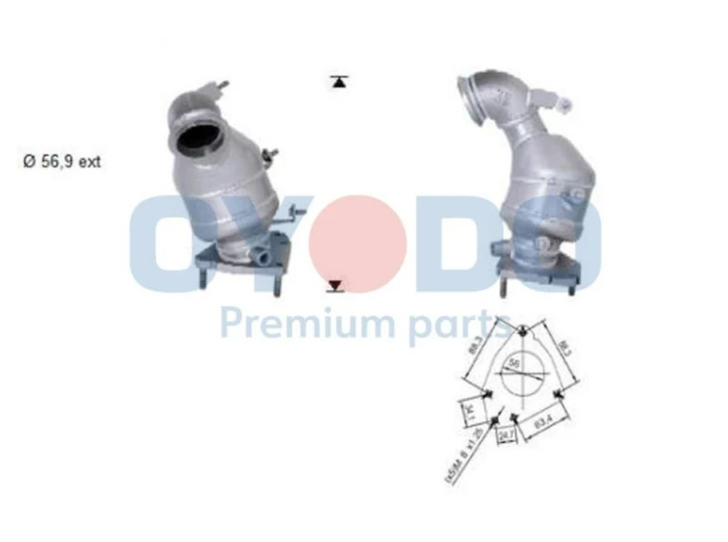 Image of Oyodo 20N0082-OYO Catalytic Converter with mounting parts Catalyst Converter (429)