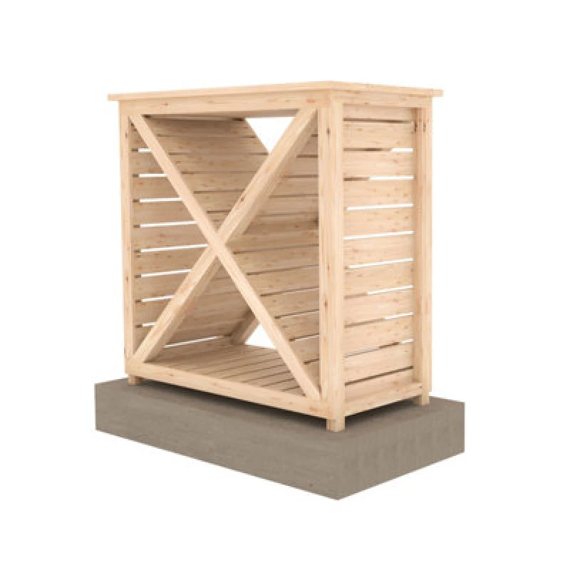 Image of Shire Woodlowe Slatted Cross Log Store For Logs And Kindling